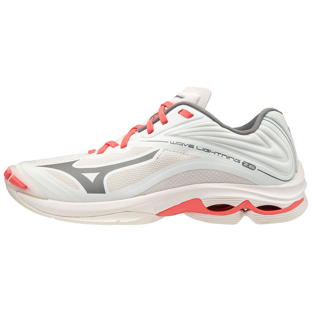 Mizuno Women's Wave Lightning Z6 Volleyball Shoes White/ Coral (V1GC200055-XWA)